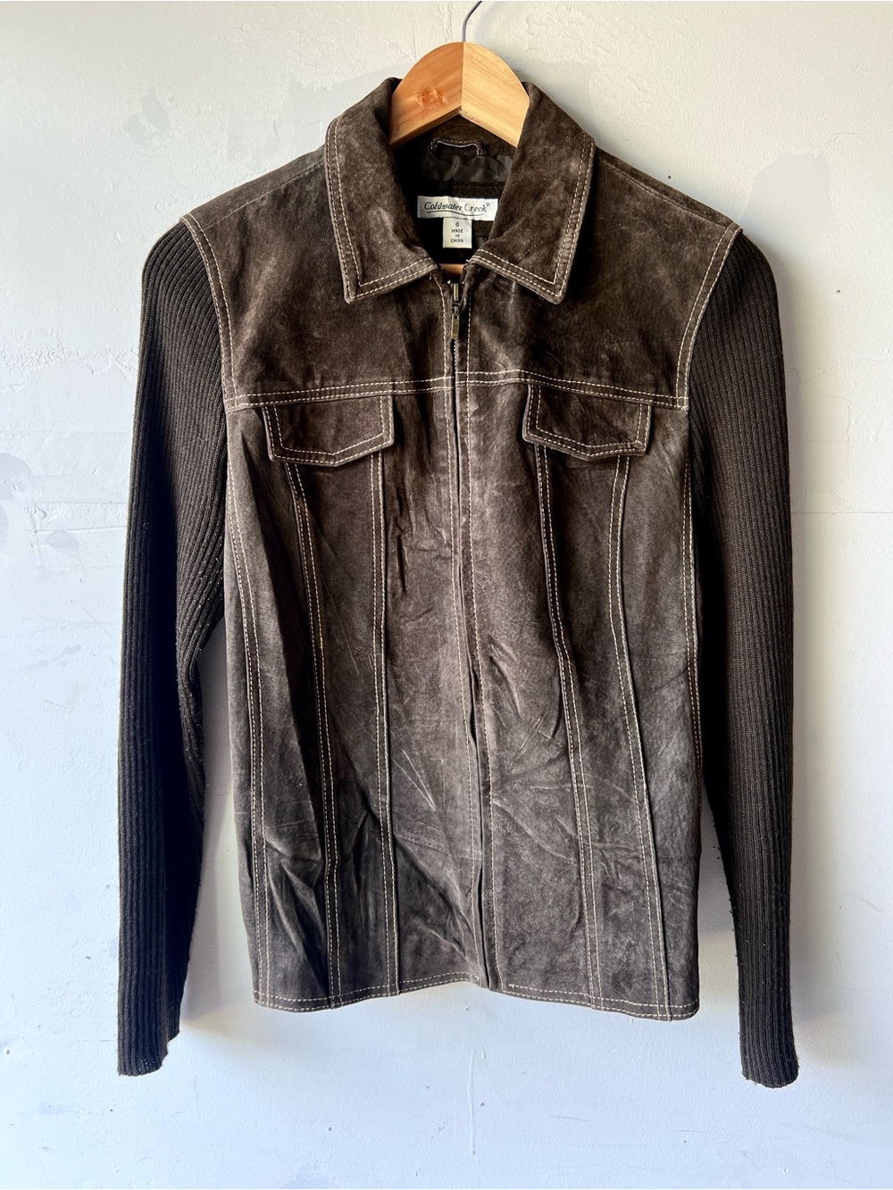Goldwater Creek Leather & Wool Jacket